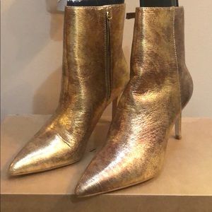 Zara gold booties